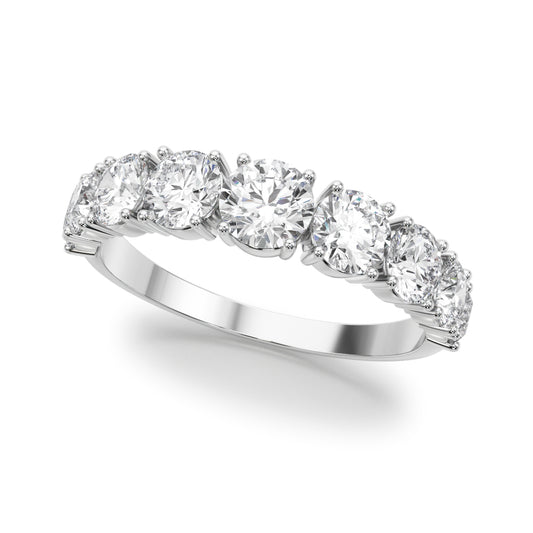 Diamond Wedding Band, 9 Diamond Setting, Round