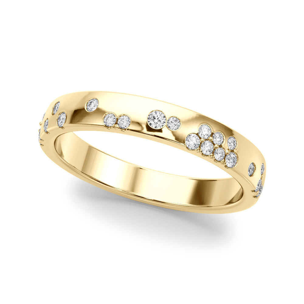 Diamond Wedding Band, Bezel. Starry