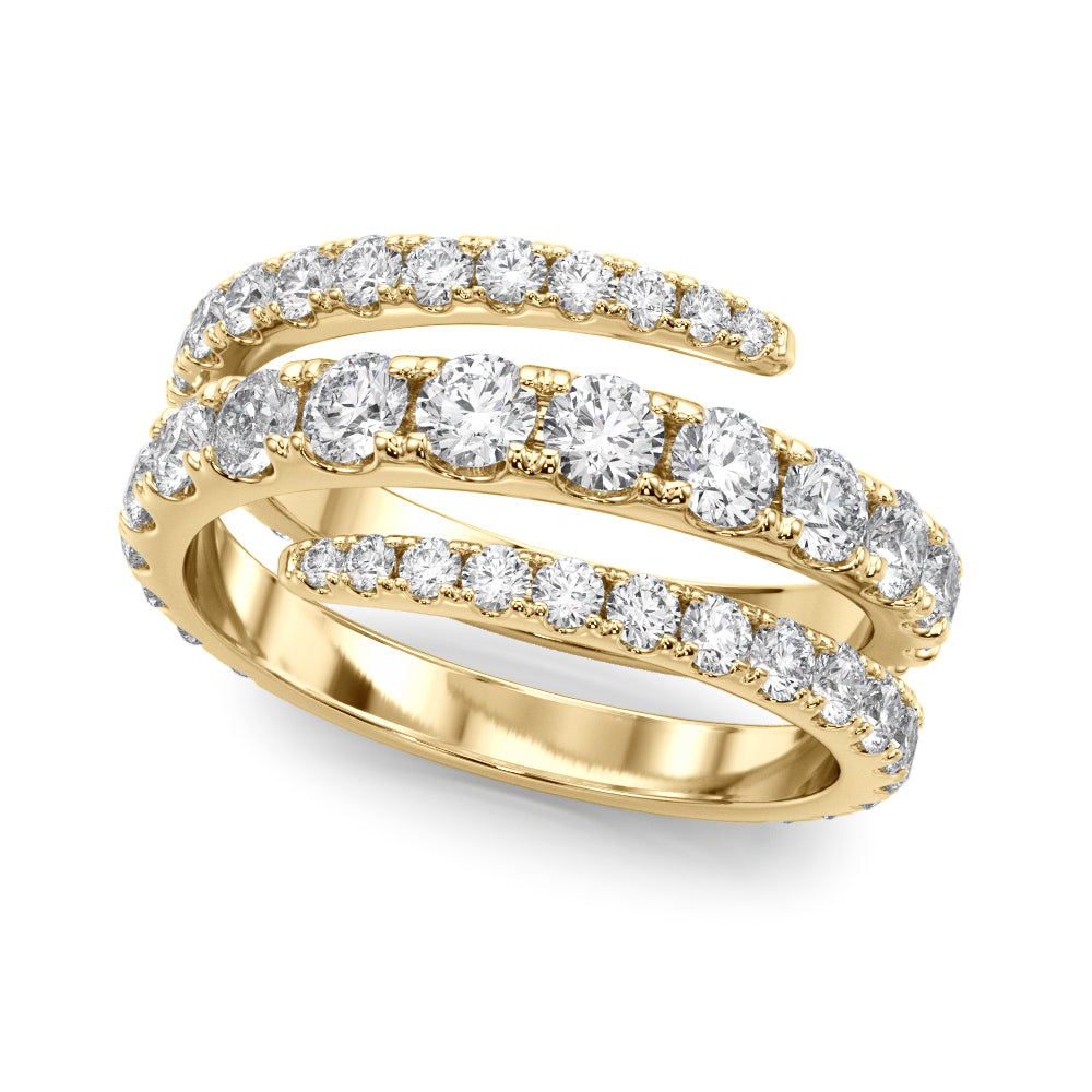 Diamond wedding Band, Multi Row, Split Shank