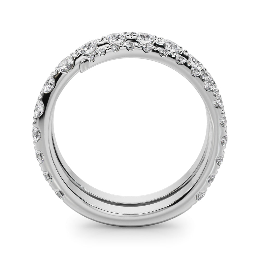 Diamond wedding Band, Multi Row, Split Shank