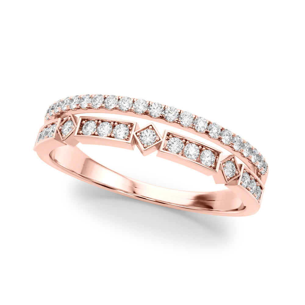 Diamond Wedding Band, Multi Row, Rosaleta