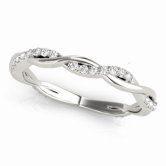 Diamond Wedding band, Twisted, Petunia