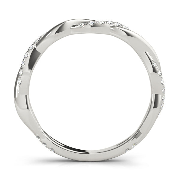 Diamond Wedding band, Twisted, Petunia