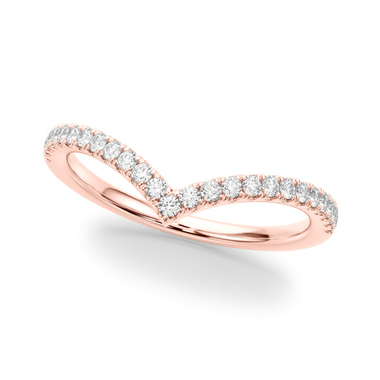 Diamond Wedding Band Curved, Chevron, Astera