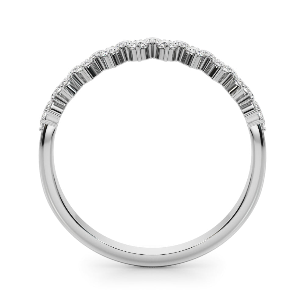 Diamond Wedding Ring, Multi Row, Double Love