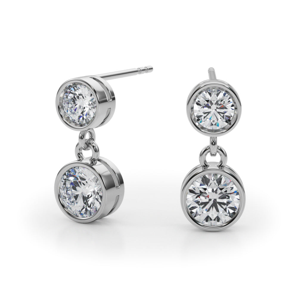 Diamond Earrings, Drop Earrings, Enchanced Elegance