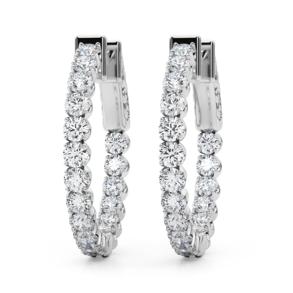 Diamond Earrings, Hoops, Crystal Cascade