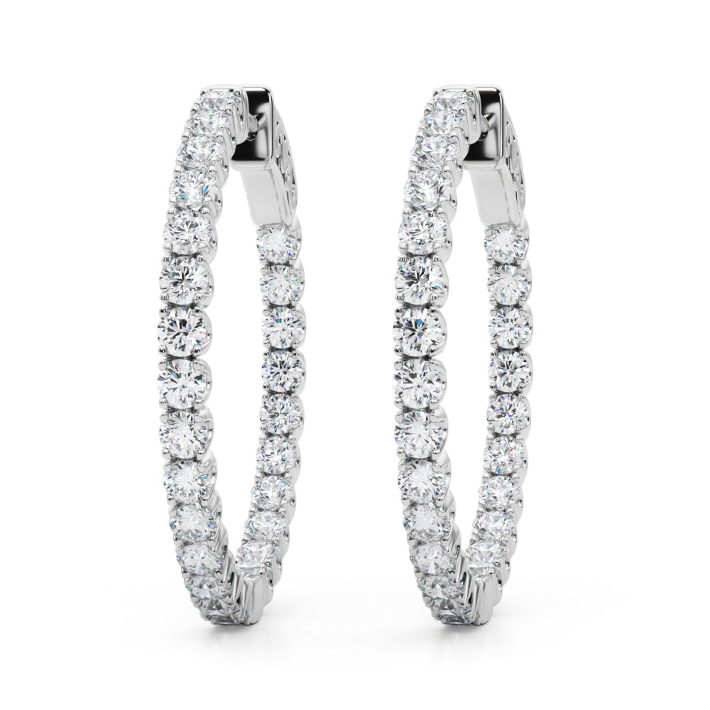 Diamond Earrings, Hoops, Crystal Cascade