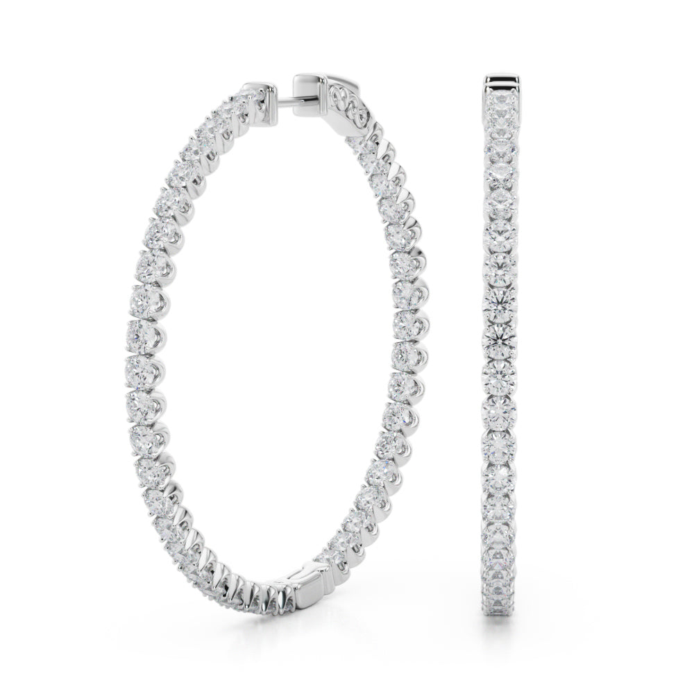 Diamond Earrings, Hoops, Crystal Cascade