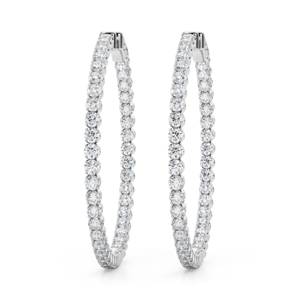 Diamond Earrings, Hoops, Crystal Cascade