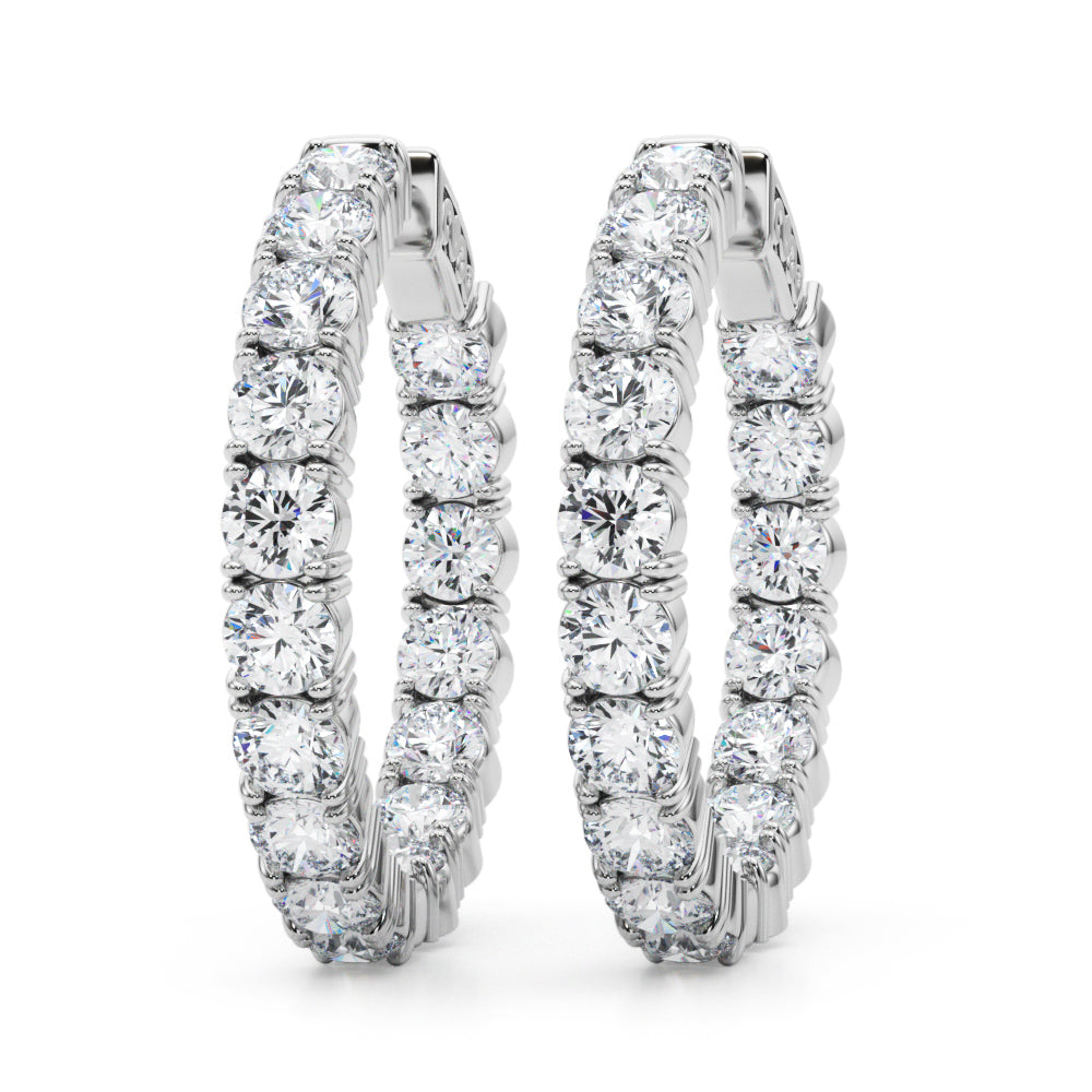 Diamond Earrings, Hoops, Crystal Cascade