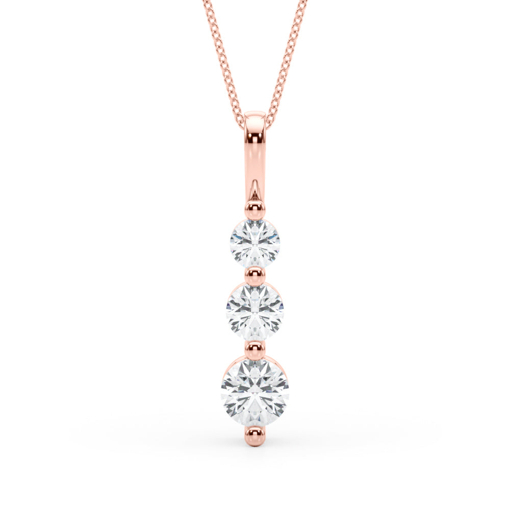 Diamond Pendant Necklace, Five Stars