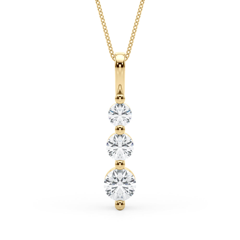 Diamond Pendant Necklace, Five Stars