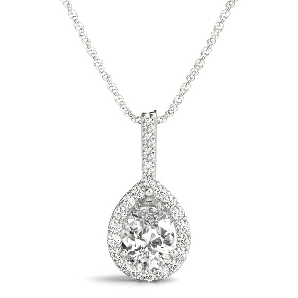 Diamond Necklace,Halo, Marquise Cut