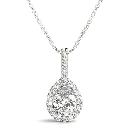 Diamond Necklace,Halo, Marquise Cut