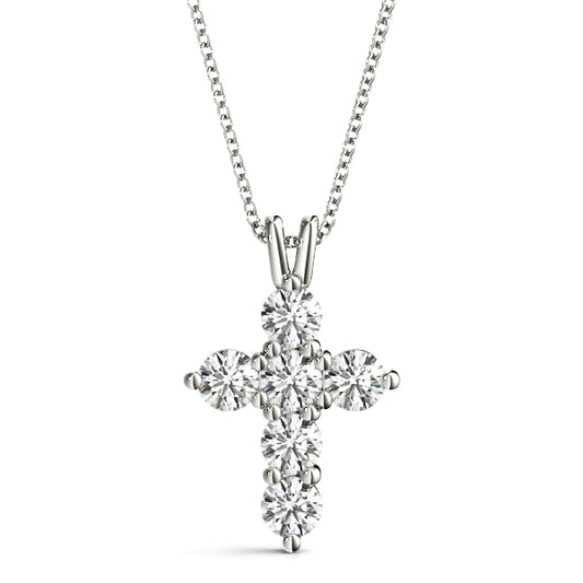 Diamond Pendant Necklace, Cross