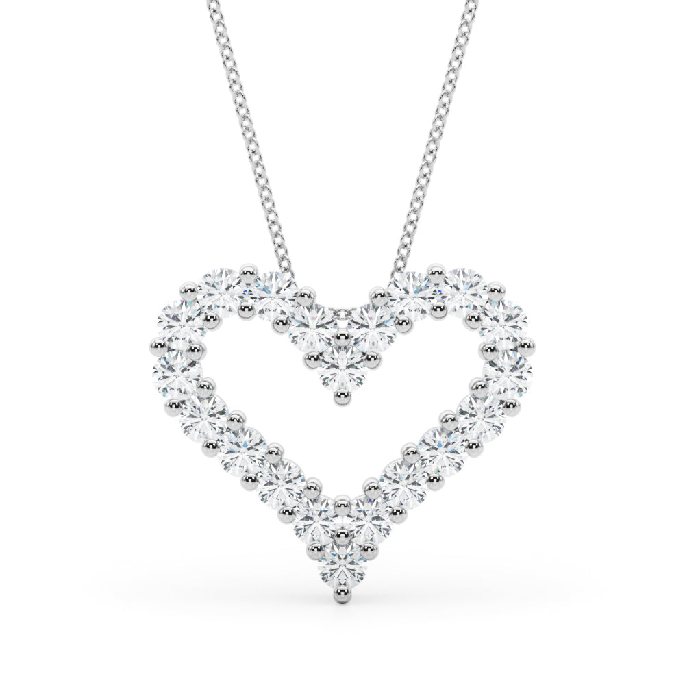 Diamond Pendant Necklace, Heart