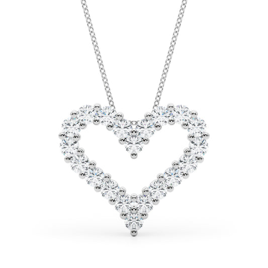 Diamond Pendant Necklace, Heart