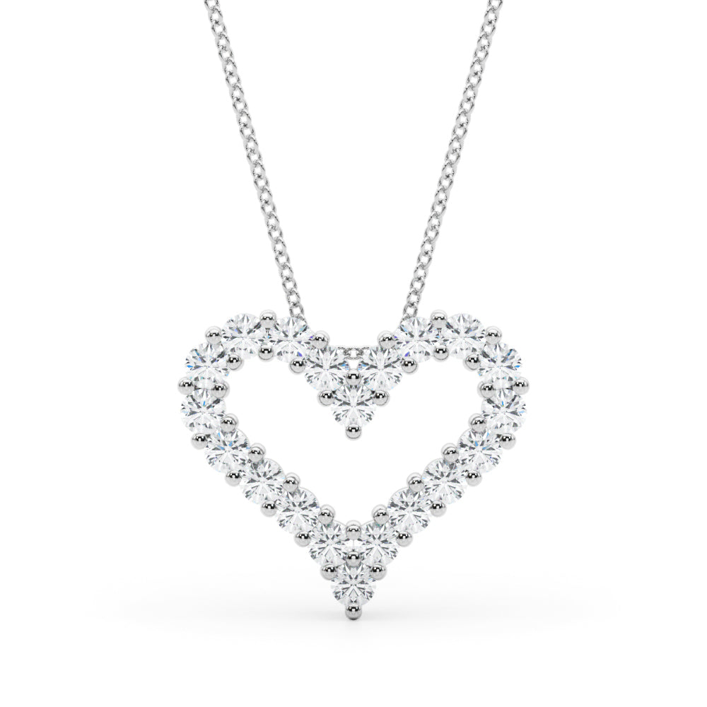 Diamond Pendant Necklace, Heart