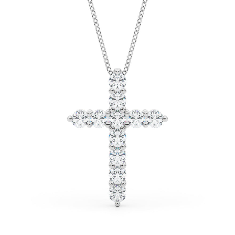 Diamond Pendant Necklace, Cross