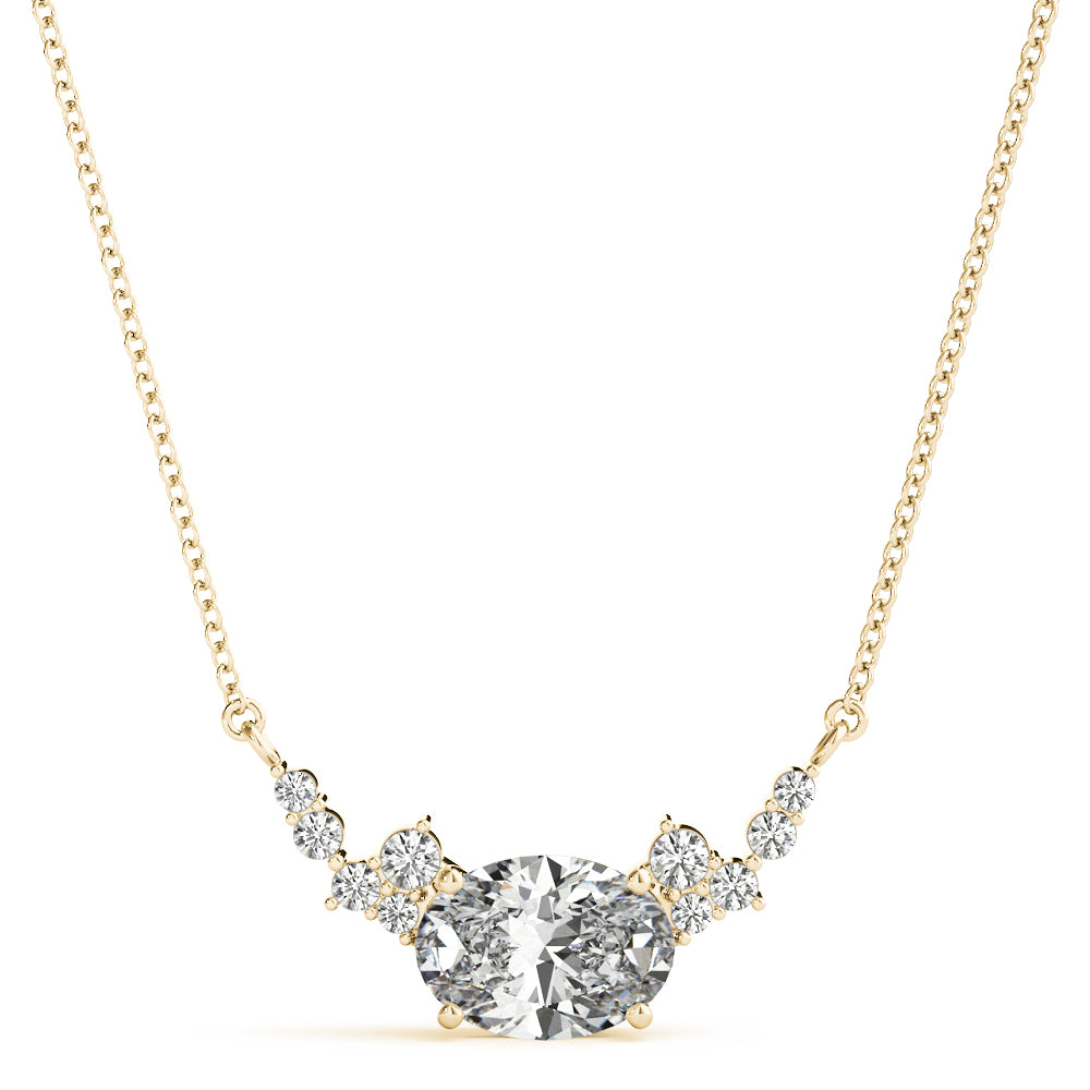 Diamond Pendant Necklace, Oval Cluster