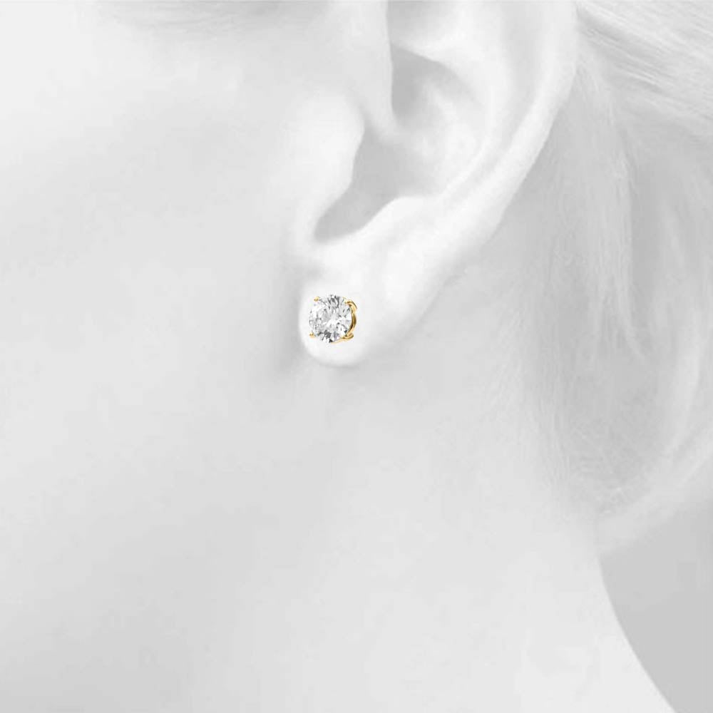 Diamond Earrings, Studs, Radiant Dewdrops