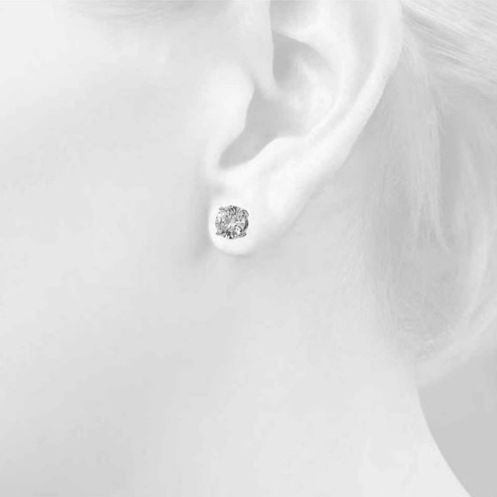 Diamond Earrings, Studs, Radiant Dewdrops